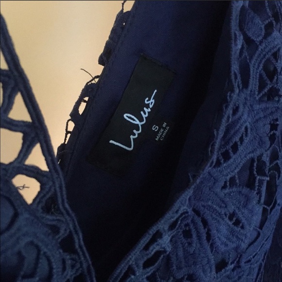 Lulu’s Navy Blue Lace Maxi - Size Small - Picture 3 of 4